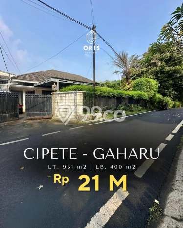 Untuk Dijual Tanah di Cipete Jakarta Selatan Luas 931m2 - Untuk Dijual Tanah di Cipete Jakarta Selatan Luas 931m2 -