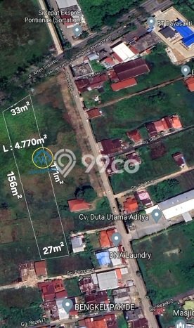Tanah Komersial Dijual di Pontianak Kota Pontianak 4770m2 Tanah Komersial Dijual di Pontianak Kota Pontianak 4770m2