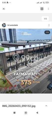 Unit Ruko Disewakan di Fatmawati di Area Ramai & Strategis Unit Ruko Disewakan di Fatmawati di Area Ramai & Strategis