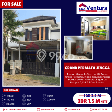 Rumah 3 KT 2 KM Lokasi Premium di Sawojajar, Malang Rumah 3 KT 2 KM Lokasi Premium di Sawojajar, Malang