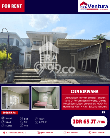 Rumah kawasan Malang Kota, Akses ke Sekolah, LT 144m2m² Rumah kawasan Malang Kota, Akses ke Sekolah, LT 144m2m²