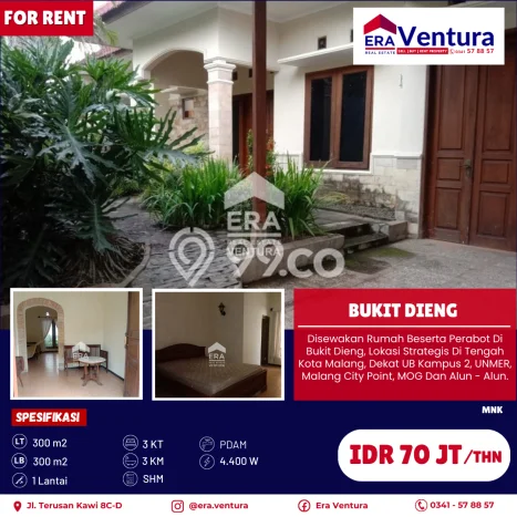 Jarang Ada! Rumah Sewa 3 Kamar Nyaman Siap Huni Dieng Jarang Ada! Rumah Sewa 3 Kamar Nyaman Siap Huni Dieng