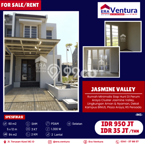Sewa Rumah Harga Terjangkau di Araya Malang Punya 3 Kamar Tidur Sewa Rumah Harga Terjangkau di Araya Malang Punya 3 Kamar Tidur