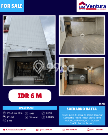 Ruko Favorit Dijual di Lowokwaru Malang Kawasan Pusat Bisnis Ruko Favorit Dijual di Lowokwaru Malang Kawasan Pusat Bisnis