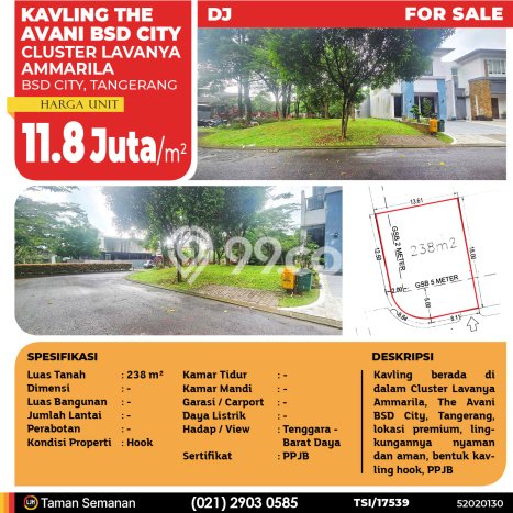 Tanah Kavling Dijual di Tangerang dengan Spesifikasi 238m2 Tanah Kavling Dijual di Tangerang dengan Spesifikasi 238m2