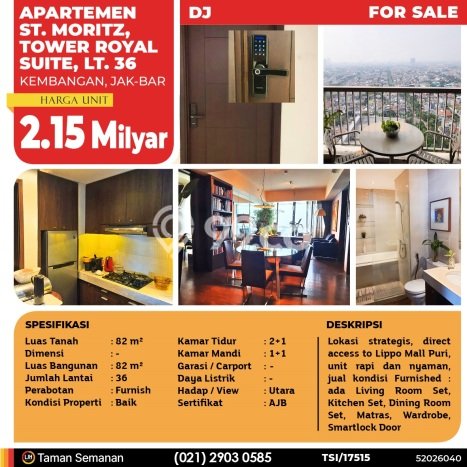 Apartemen Modern Dijual di Kembangan, Jakarta Barat Punya 2 KT / 1 Kamar Mandi Apartemen Modern Dijual di Kembangan, Jakarta Barat Punya 2 KT / 1 Kamar Mandi