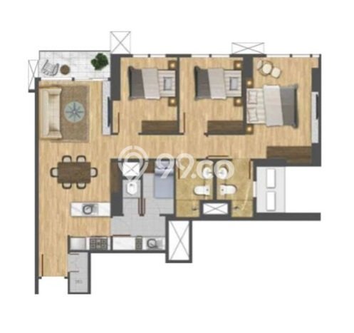 Apartemen Lokasi Strategis Kawasan Cempaka Putih, 3 KT, Luas 104m², Fasilitas Terbaik Apartemen Lokasi Strategis Kawasan Cempaka Putih, 3 KT, Luas 104m², Fasilitas Terbaik