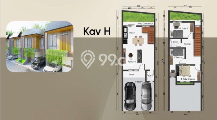 Rumah Minimalis 3 Kamar LT 54m2 di Rempoa Rumah Minimalis 3 Kamar LT 54m2 di Rempoa