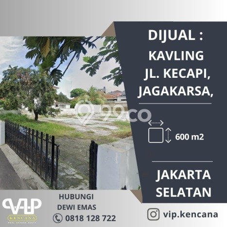 Tanah Kawasan Jagakarsa, Luas 600m2m², Dekat Pusat Kota, Potensi Menjanjikan Tanah Kawasan Jagakarsa, Luas 600m2m², Dekat Pusat Kota, Potensi Menjanjikan