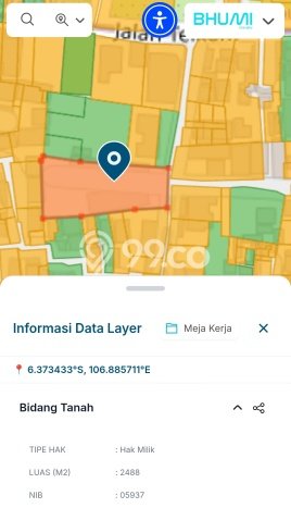 Tanah Kavling untuk Dijual di Cimanggis Depok 2488m2 Tanah Kavling untuk Dijual di Cimanggis Depok 2488m2