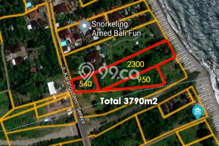 Lahan untuk Dijual di Amed Karangasem Luas 3790m2 Lahan untuk Dijual di Amed Karangasem Luas 3790m2