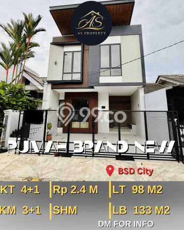 Rumah Luas Asri 5 KT Siap Pakai di BSD Tangerang Rumah Luas Asri 5 KT Siap Pakai di BSD Tangerang