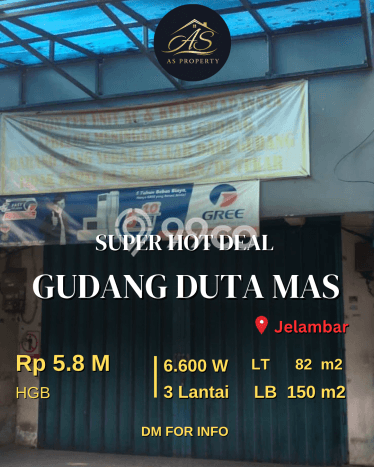 Gudang Dijual di Prime Area Jakarta Barat Luas 150m2 Gudang Dijual di Prime Area Jakarta Barat Luas 150m2