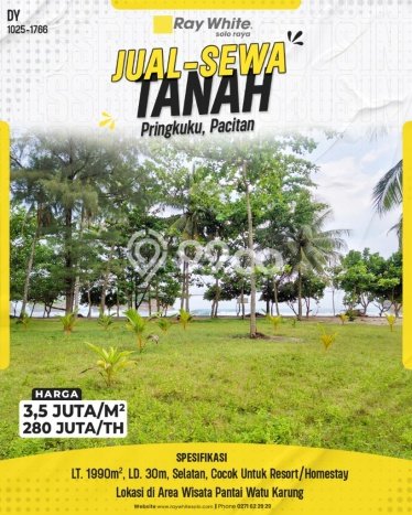Tanah di Pringkuku, Pacitan Luas 1990m2 Dijual Segera Tanah di Pringkuku, Pacitan Luas 1990m2 Dijual Segera