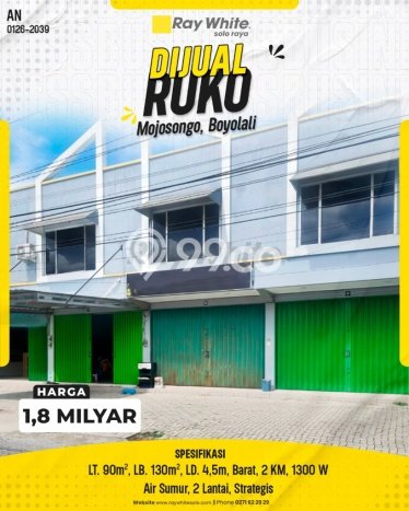 Unit Ruko Dijual di Mojosongo Boyolali Luas Tanah 90m2, Luas Bangunan 130m2 Unit Ruko Dijual di Mojosongo Boyolali Luas Tanah 90m2, Luas Bangunan 130m2