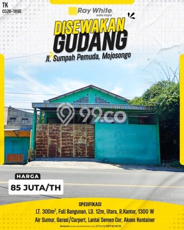 Disewakan Gudang komersial di mojosongo luas bangunan 300m2 Disewakan Gudang komersial di mojosongo luas bangunan 300m2