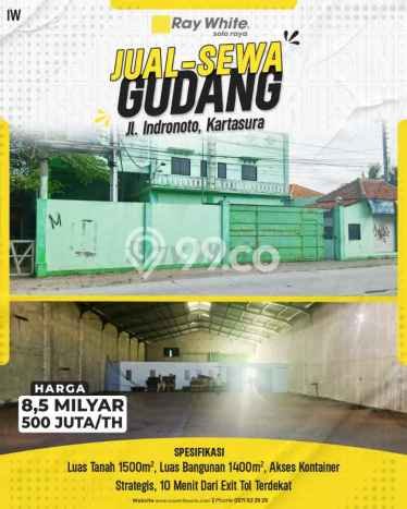 SEWA TERBAIK! Gudang di Kartasura, Luas 1400m², Jalan Strategis SEWA TERBAIK! Gudang di Kartasura, Luas 1400m², Jalan Strategis