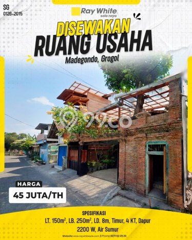 Komersial disewakan lokasi strategis Grogol Sukoharjo 250m2 Komersial disewakan lokasi strategis Grogol Sukoharjo 250m2