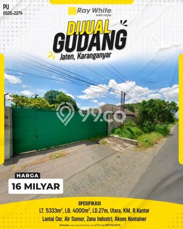 Unit Gudang Strategis di Jaten, Karanganyar Potensi Cuan Besar Unit Gudang Strategis di Jaten, Karanganyar Potensi Cuan Besar
