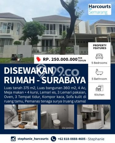 Lokasi terbaik! Rumah siap huni dikontrakkan di Wiyung LB 360m2 Lokasi terbaik! Rumah siap huni dikontrakkan di Wiyung LB 360m2