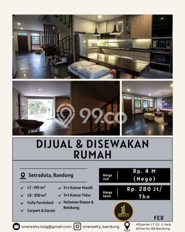 Disewakan! Rumah 3 Kamar Tidur &
2 Kamar Mandi di Setra Duta, Bandung Disewakan! Rumah 3 Kamar Tidur &
2 Kamar Mandi di Setra Duta, Bandung