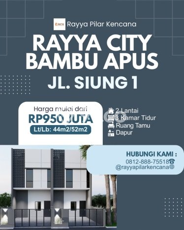For Sale Hunian Rumah Terawat 3 KT di Bambu Apus, Jakarta Timur For Sale Hunian Rumah Terawat 3 KT di Bambu Apus, Jakarta Timur