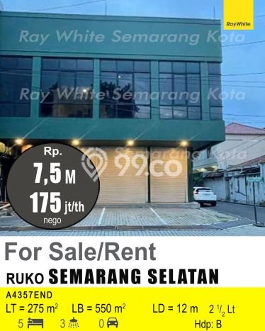 Dijual! Ruko di Pleburan Semarang LT 275m2 / LB 550m2 Kawasan Bisnis Dijual! Ruko di Pleburan Semarang LT 275m2 / LB 550m2 Kawasan Bisnis