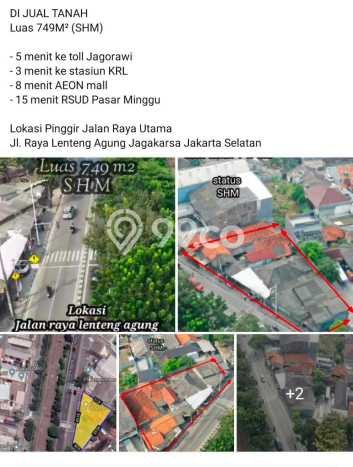 Tanah Kavling Dijual di Lenteng Agung, Jakarta Selatan dengan Luas Tanah 749m2 Tanah Kavling Dijual di Lenteng Agung, Jakarta Selatan dengan Luas Tanah 749m2