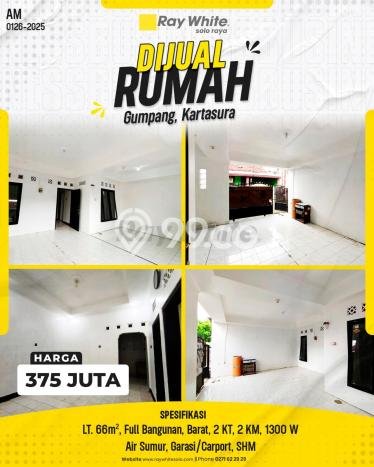 Jual Rumah Harga Miring Kartasura Punya 2 KT & LT 66m2 Jual Rumah Harga Miring Kartasura Punya 2 KT & LT 66m2