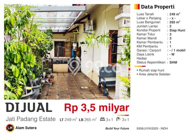 Jual Rumah Luas Megah Dengan View Cantik di Jati Padang, Jakarta Selatan Jual Rumah Luas Megah Dengan View Cantik di Jati Padang, Jakarta Selatan