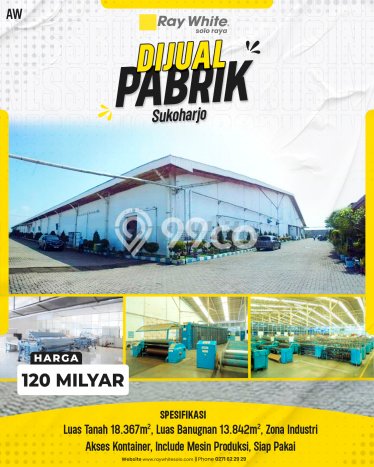 Pabrik Dijual di Sukoharjo Sukoharjo dengan LB 13842m2 Pabrik Dijual di Sukoharjo Sukoharjo dengan LB 13842m2