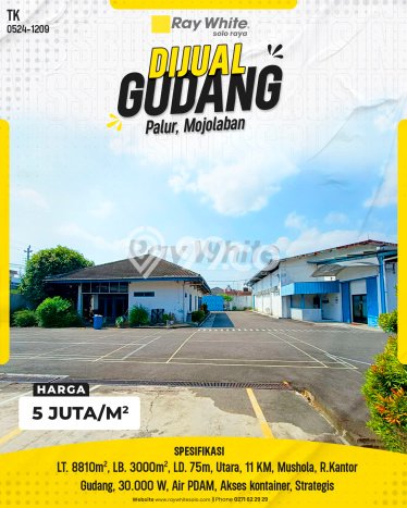 LOKASI STRATEGIS! Gudang di Mojolaban, Luas 3000m2m², Area Komersial LOKASI STRATEGIS! Gudang di Mojolaban, Luas 3000m2m², Area Komersial