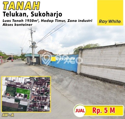 Lahan untuk Dijual Lokasi Grogol, Sukoharjo Luas 1950m2 - Lahan untuk Dijual Lokasi Grogol, Sukoharjo Luas 1950m2 -