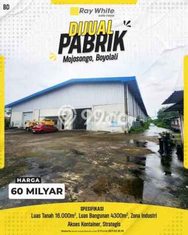 Unit Pabrik Dijual di Mojosongo Boyolali 4300m2 Unit Pabrik Dijual di Mojosongo Boyolali 4300m2