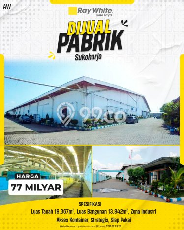 Pabrik Paling Dicari LB 13842m2 Dijual di Sukoharjo Pabrik Paling Dicari LB 13842m2 Dijual di Sukoharjo