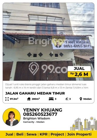 Unit Ruko Dijual di Medan Timur Medan Luas Bangunan 280m2 Unit Ruko Dijual di Medan Timur Medan Luas Bangunan 280m2
