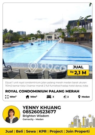 Apartemen Modern Dijual di Medan Barat, Medan Dilengkapi 3 KT dan 2 KM Apartemen Modern Dijual di Medan Barat, Medan Dilengkapi 3 KT dan 2 KM