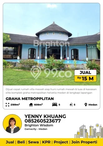 Rumah Mewah Dijual LT 2189m2 di Medan Helvetia, Medan Rumah Mewah Dijual LT 2189m2 di Medan Helvetia, Medan