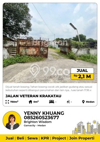 Tanah Dijual Lokasi Medan Timur, Medan dengan Luas Tanah 750m2 dan Status SHM Tanah Dijual Lokasi Medan Timur, Medan dengan Luas Tanah 750m2 dan Status SHM