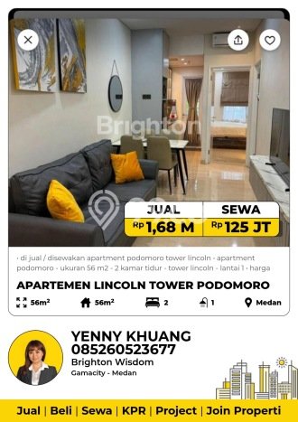 Dijual Apartemen di Medan Barat, Medan Punya 2 Kamar Tidur Dijual Apartemen di Medan Barat, Medan Punya 2 Kamar Tidur