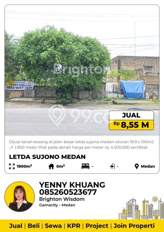 Lahan Dijual Lokasi Medan Tembung, Medan dengan Luas Tanah 1900m2 dan Status SHM Lahan Dijual Lokasi Medan Tembung, Medan dengan Luas Tanah 1900m2 dan Status SHM