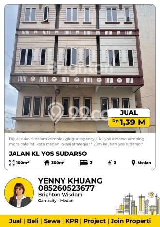 Ruko Area Bisnis di Medan Barat, Luas 300m², Mainroad Ruko Area Bisnis di Medan Barat, Luas 300m², Mainroad