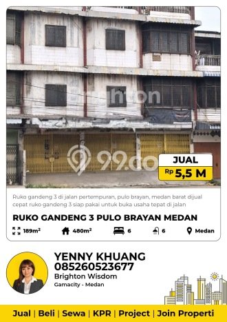 Unit Ruko Dijual di Medan Barat Medan 480m2 Unit Ruko Dijual di Medan Barat Medan 480m2