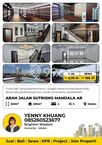 Ruko Dijual Lokasi Emas di Medan Denai Luas 400m2 Ruko Dijual Lokasi Emas di Medan Denai Luas 400m2