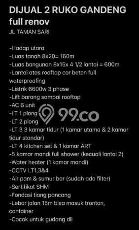 Ruko Bagus Dijual LB 600m2 Lokasi Strategis Jakarta Barat Area Cocok untuk Berbisnis Ruko Bagus Dijual LB 600m2 Lokasi Strategis Jakarta Barat Area Cocok untuk Berbisnis