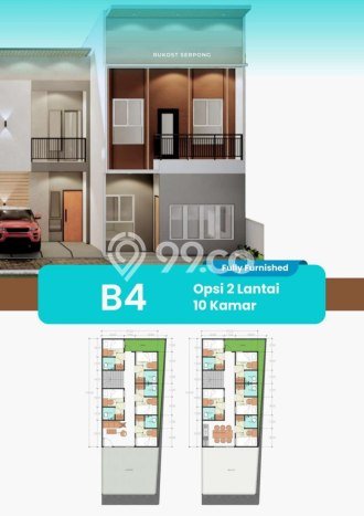 Rumah Kost Dijual di Serpong, Tangerang Selatan, 6 KT, 6 KM, Bangunan 75m2 Rumah Kost Dijual di Serpong, Tangerang Selatan, 6 KT, 6 KM, Bangunan 75m2