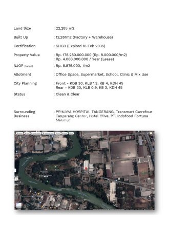Pabrik Area Bisnis Kawasan Cikokol, Luas 12261m², Mainroad Pabrik Area Bisnis Kawasan Cikokol, Luas 12261m², Mainroad
