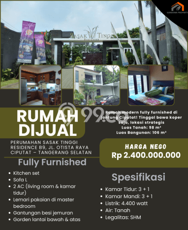 Dijual Cepat Rumah Favorit Siap Huni LB 106m2 di Ciputat, Tangerang Selatan Dijual Cepat Rumah Favorit Siap Huni LB 106m2 di Ciputat, Tangerang Selatan