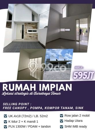 Rumah Modern 2 Kamar LT 72m2 di Wonorejo Rumah Modern 2 Kamar LT 72m2 di Wonorejo