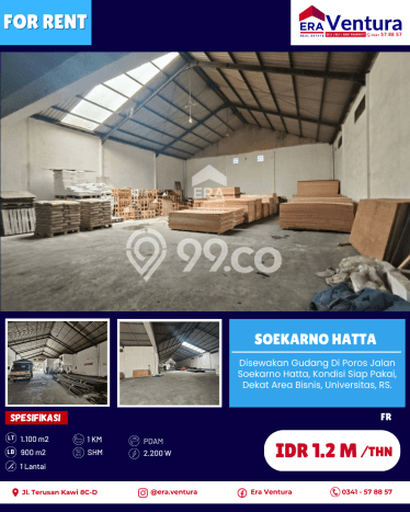 Unit Gudang Paling Strategis di Lowokwaru Malang dengan LB 900m2 Unit Gudang Paling Strategis di Lowokwaru Malang dengan LB 900m2